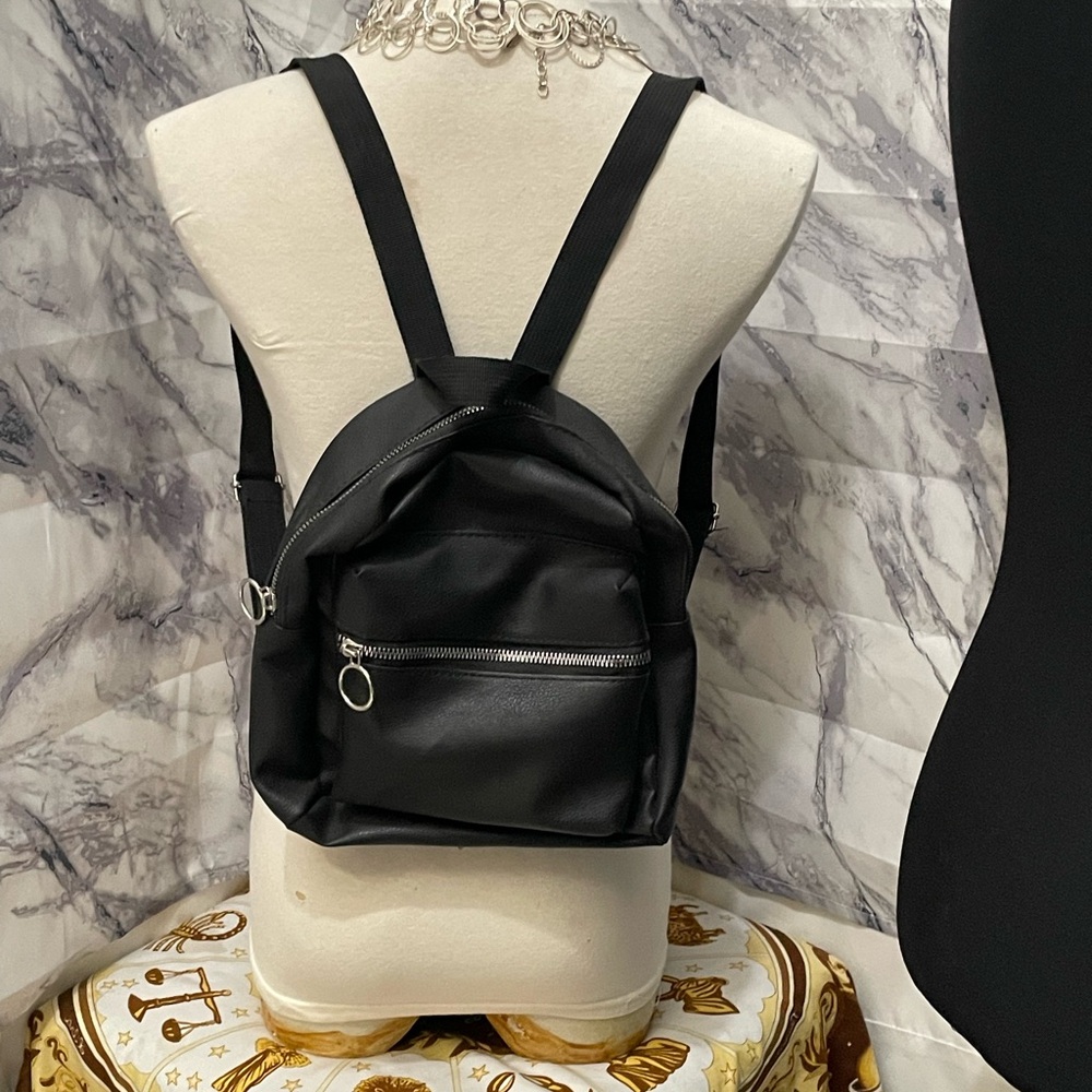 Sleek Black Women's Backpack